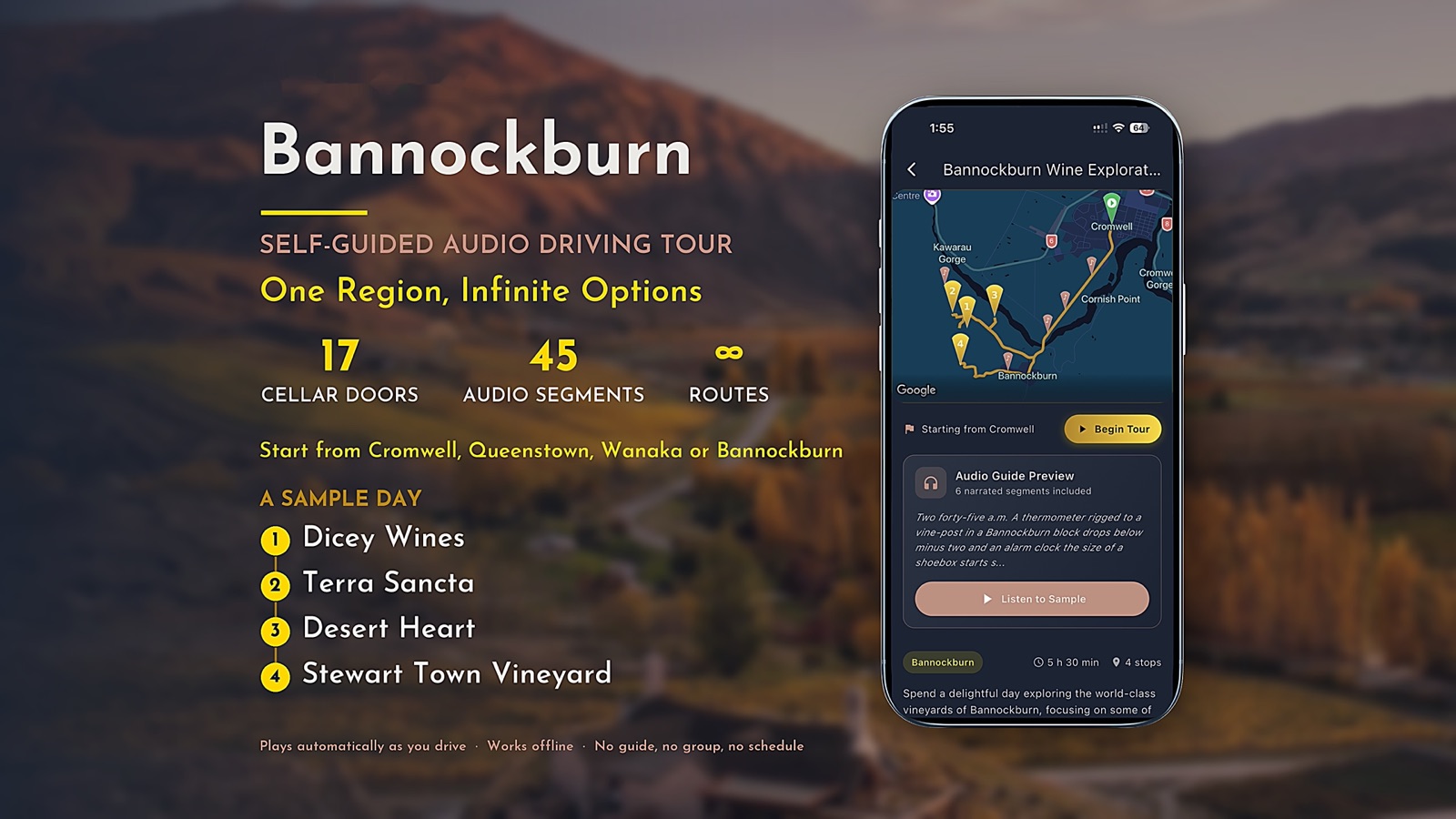 Bannockburn self-guided wine tour