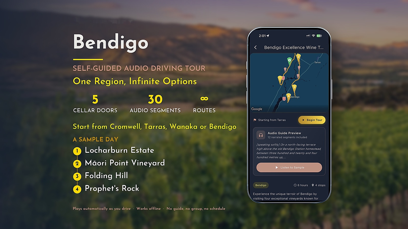Bendigo self-guided wine tour