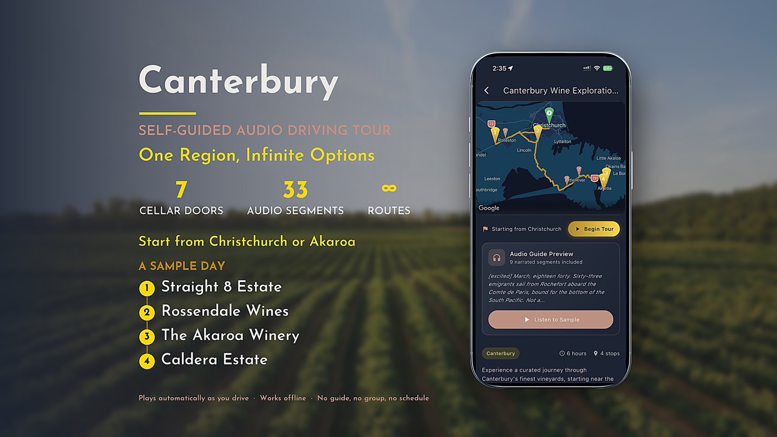 Canterbury self-guided wine tour