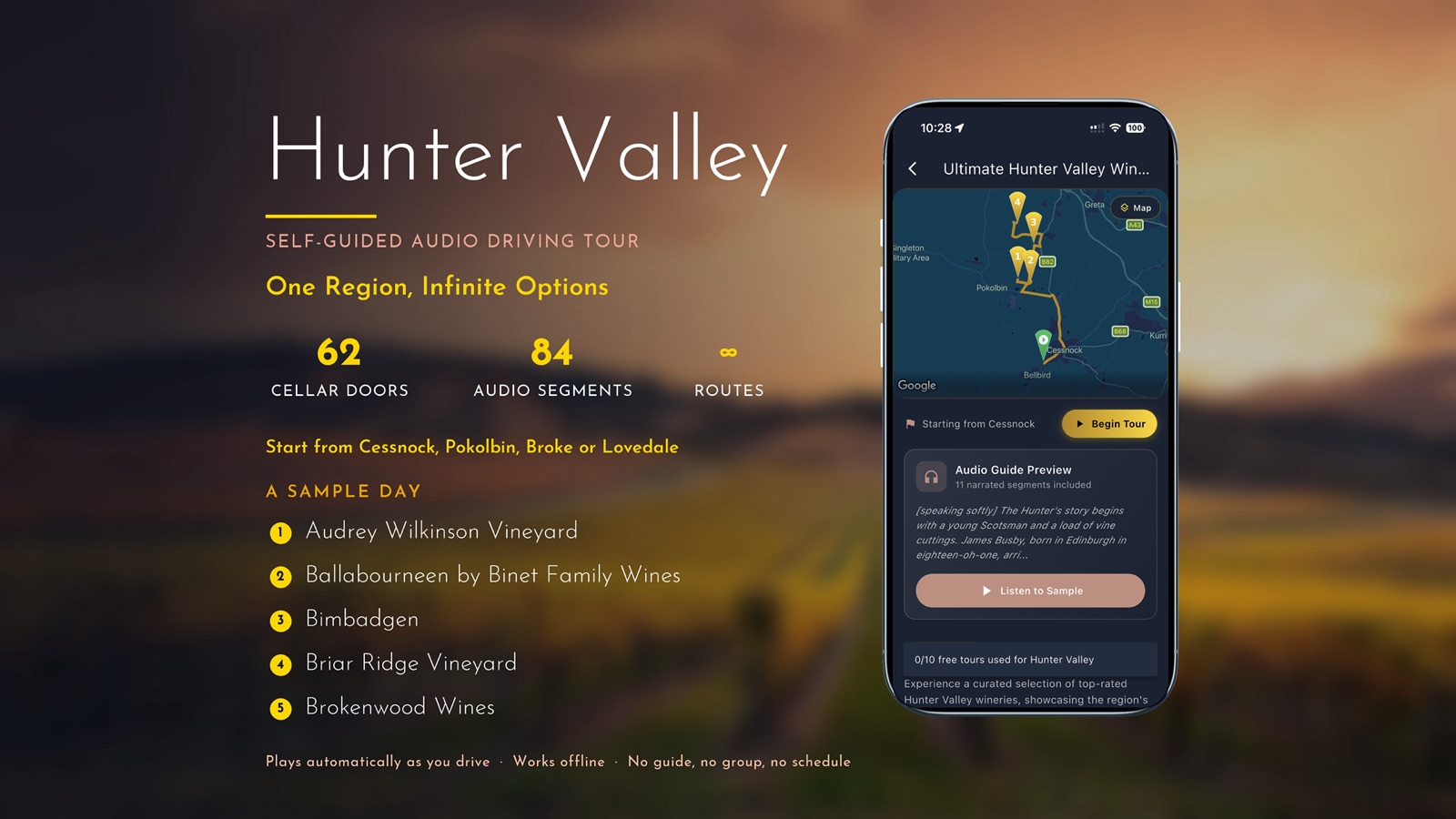 Hunter Valley self-guided wine tour
