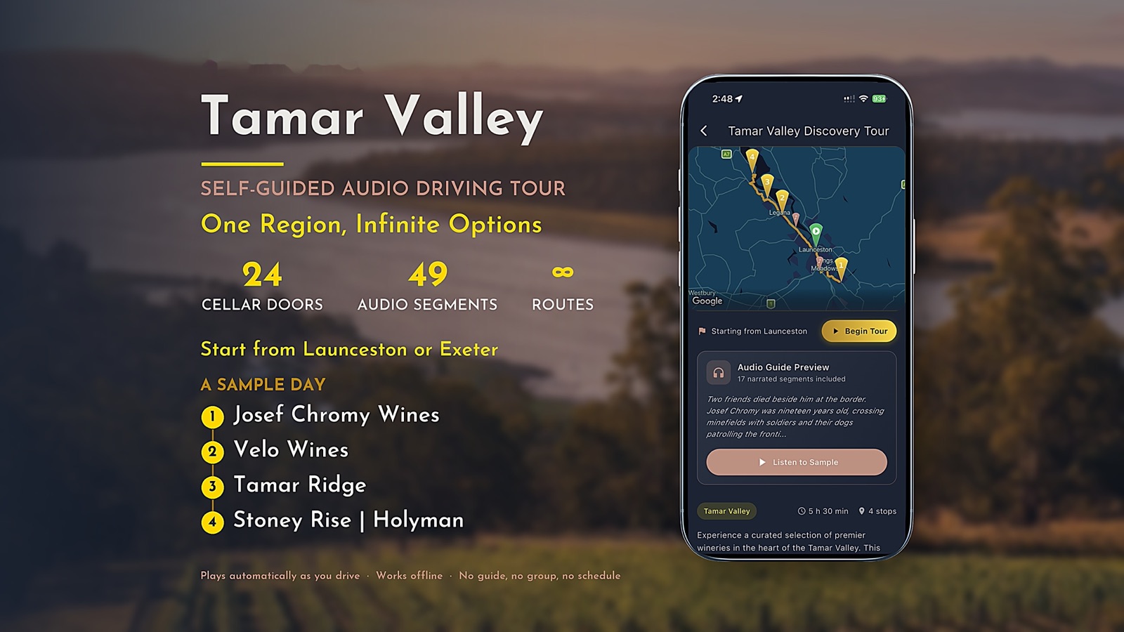 Tamar Valley self-guided wine tour